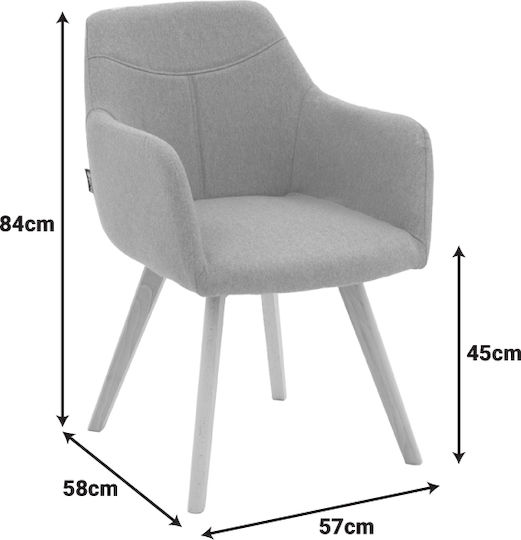 Nasima Dining Chairs with Fabric Upholstery Beige 2 pcs 57x58x84cm