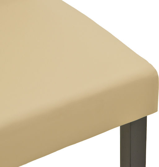 Zeben Dining Chairs with Artificial Leather Upholstery Ecru 2 pcs 43.5x55.5x93.5cm