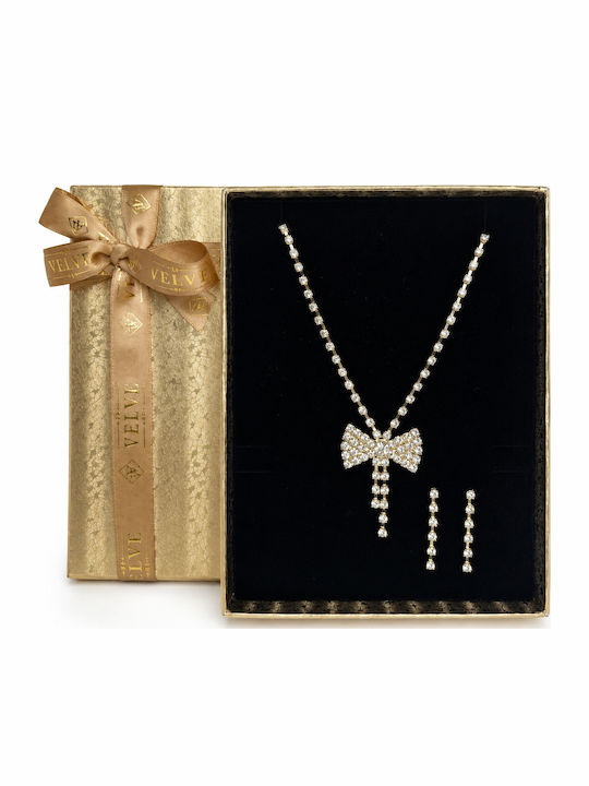 Velve Set With Earrings & Pendant Made of Gold
