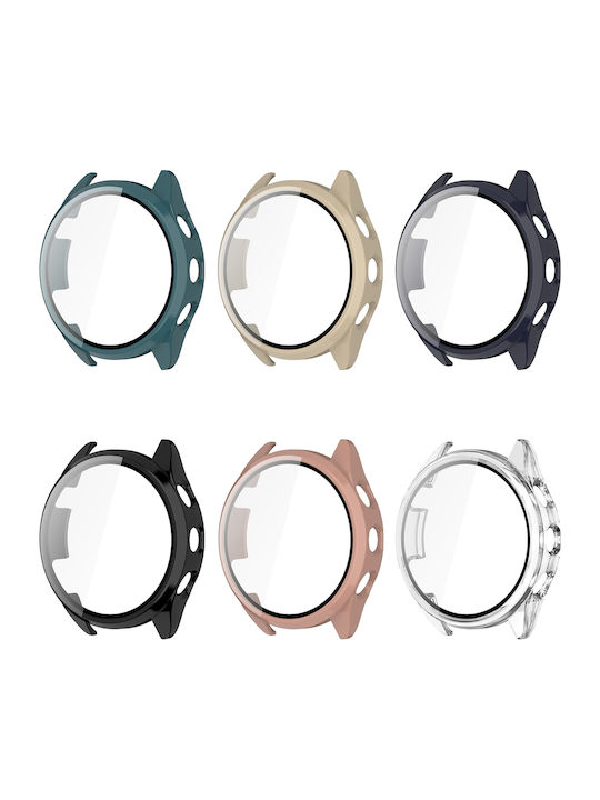 Garmin Forerunner 165 Pc + Вграден защитен калъф за часовник Закалено фолио Бяло Ивори