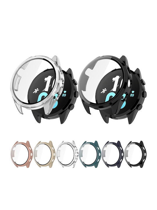 Garmin Forerunner 165 Pc + Вграден защитен калъф за часовник Закалено фолио Бяло Ивори