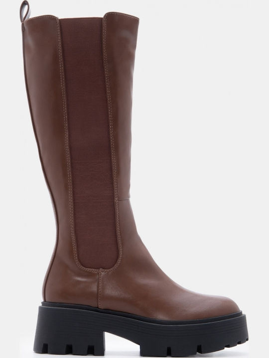 Damenstiefel Mit Gummi Braune