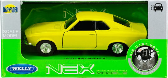 Welly 1970 Opel Manta A Gelb Maßstab 1:34 43814
