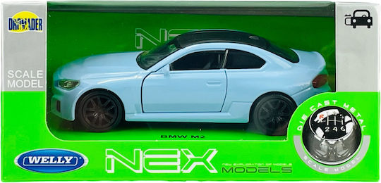 Welly BMW M2 G87 Statische Modelle Mit Klebstoff und Farben Blau Maßstab 1:34 43833