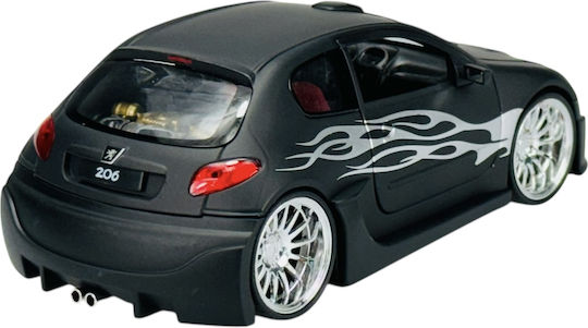 Welly Peugeot 206 Statische Modelle Maßstab 1:24 22486 Schwarz Matt