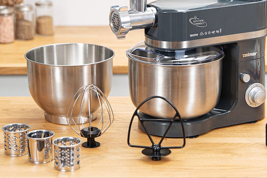Zelmer Stand Mixer 1800W with Stainless Bowl 5.7lt Grey