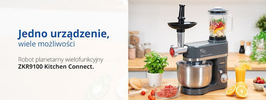 Zelmer Stand Mixer 1800W with Stainless Bowl 5.7lt Grey
