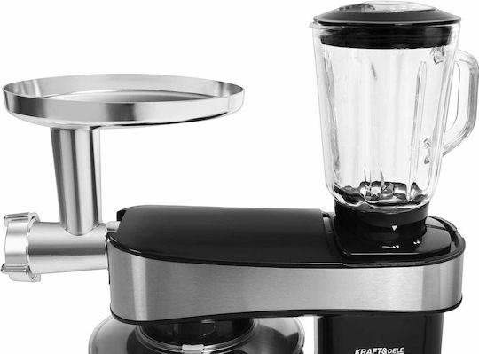 Kraft & Dele Mixer Planetar 2200W cu Bol din Inox 6lt Negru