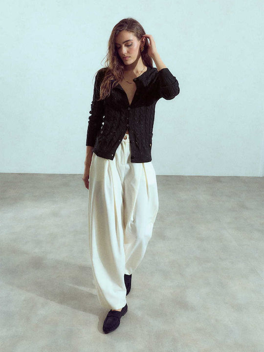 Celestino Cardigan Pentru Femei Tricotat Metalizat Negru