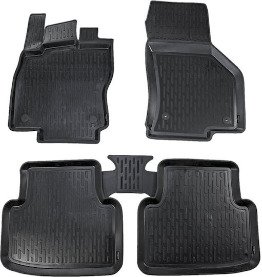 Autoline Satz Vorder- und Hintermatten Wannenartig 4Stück aus Gummi für Audi A3 2004-2012 Schwarz