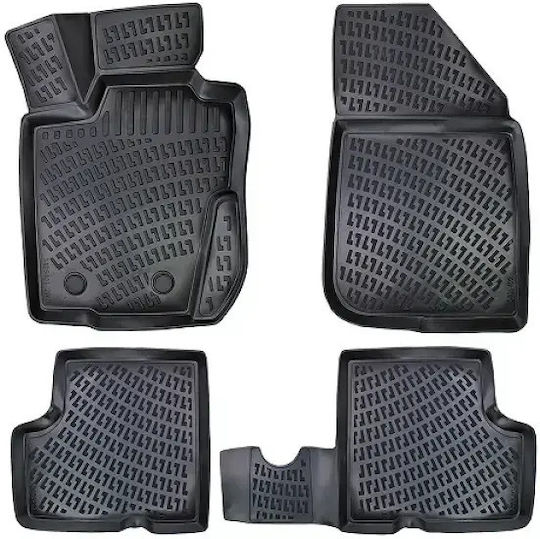 Umbrella Set of Front and Rear Mats 4pcs for Dacia Duster 2010-2017 Black