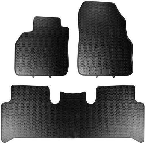 Rubber Mats Geyer & Hosaja Citroen Berlingo Fiat Doblo Peugeot Partner Opel Combo 2018+ Toyota Proace City 2019+ 3 Pieces Black 918/3c