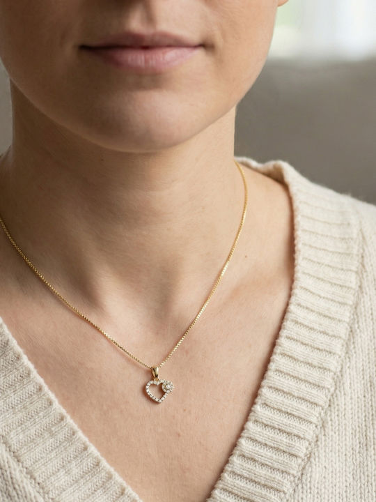 Kiriakos Gofas Hängender Charm Herz aus 9K Gold
