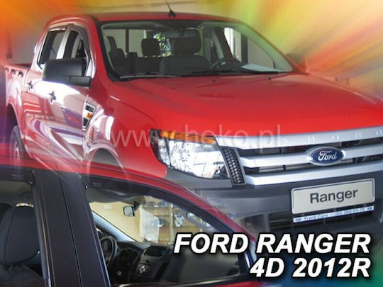 Heko Satz Windabweiser Vordere und Hintere Dark Fime für Ford Ranger 4D 2012 4Stück