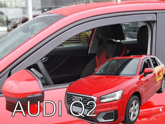 Heko Set of Windbreakers Front and Rear Car Dark Fime for Audi Q2 4pcs