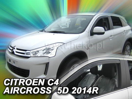 Heko Satz Windabweiser Vordere Dark Fime für Citroen C4 Aircross 2Stück