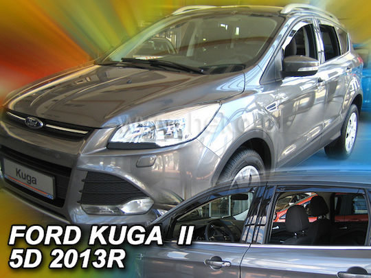 Heko Set of Windbreakers Front and Rear Car Dark Fime for Ford Kuga II 2012 4pcs