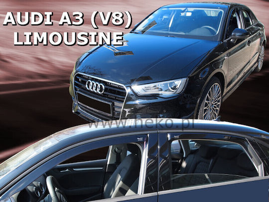 Heko Satz Windabweiser Vordere und Hintere Dark Fime für Audi A3 4Stück