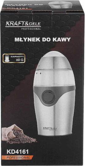 Kraft & Dele Râșniță Electrică de Cafea 300W cu Capacitatea de 60gr