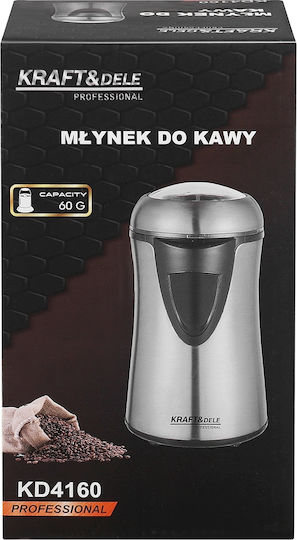 Kraft & Dele Râșniță Electrică de Cafea 300W cu Capacitatea de 60gr