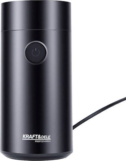 Kraft & Dele Râșniță Electrică de Cafea 200W cu Capacitate de 50gr Negru