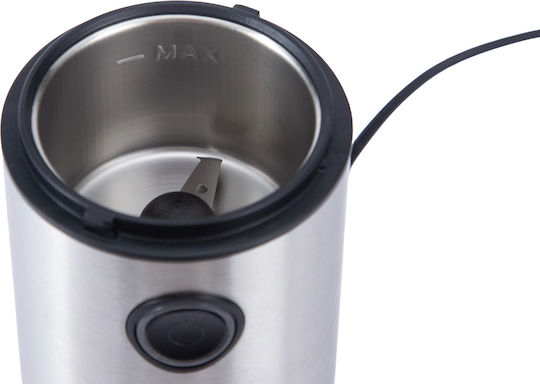 Kraft & Dele Râșniță Electrică de Cafea 250W cu Capacitate de 50gr Argintie