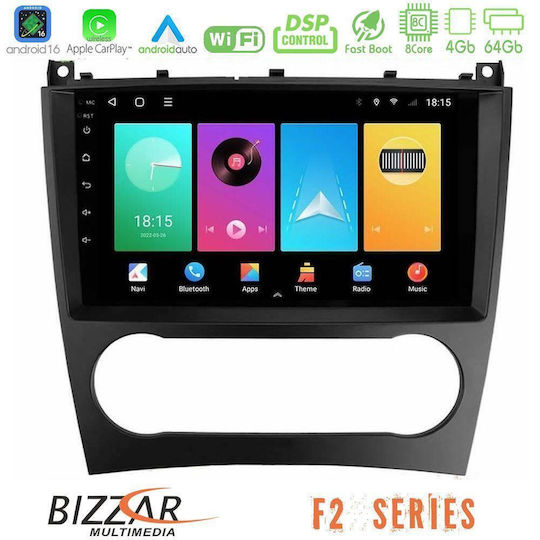 Bizzar Car Audio System for Mercedes-Benz C Class / CLK Class Bluetooth USB WiFi GPS Apple CarPlay Android Auto with 9" Touch Screen
