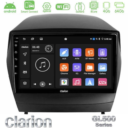 Clarion Ηχοσύστημα Αυτοκινήτου για Hyundai iX35 2010-2013 με A/C (Bluetooth/USB/WiFi/GPS/Apple-Carplay/Android-Auto) με Οθόνη Αφής 9"