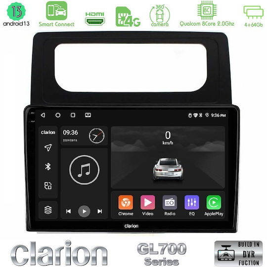 Clarion Car Audio System for Volkswagen Caddy 2004-2014 (Bluetooth/USB/WiFi/GPS/Apple CarPlay/Android Auto) with 10" Touch Screen
