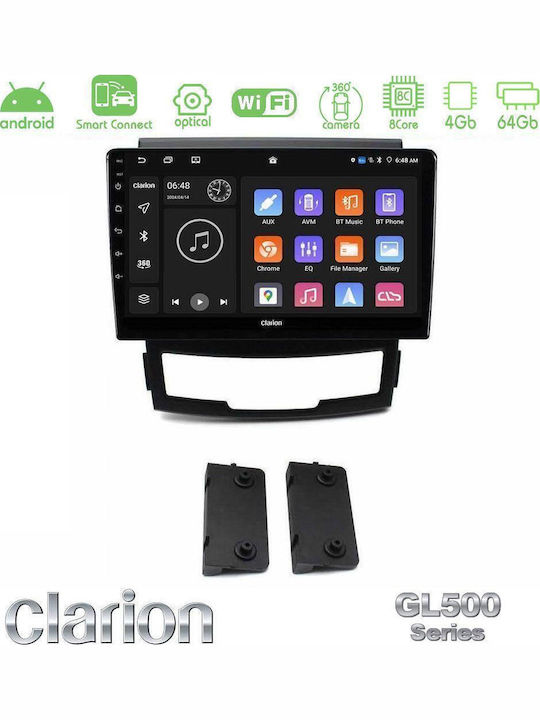 Clarion Car Audio System for Ssangyong Korando 2010-2014 (Bluetooth/USB/WiFi/GPS/Apple CarPlay/Android Auto) with 9" Touch Screen