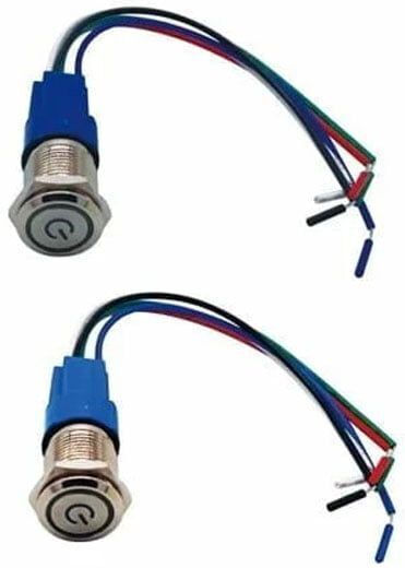 Comutator iluminat cu LED – Buton din oțel inoxidabil On Off 16mm 12-24v W14412-3