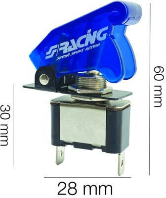 Simoni Racing Διακόπτης On/Off Αυτοκινήτου Led 12V Universal Μπλε