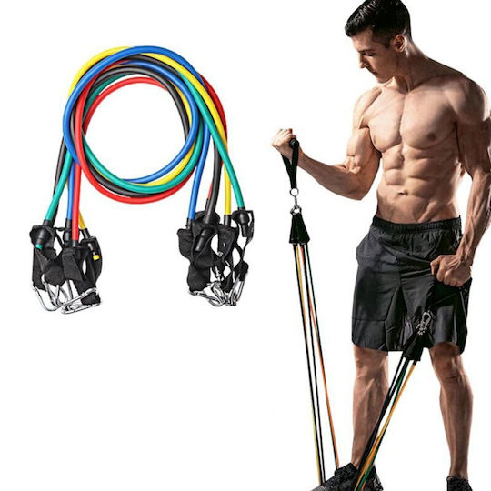 X-FIT Gymtube Resistance Bands with Handles Set 5pcs Multicolour