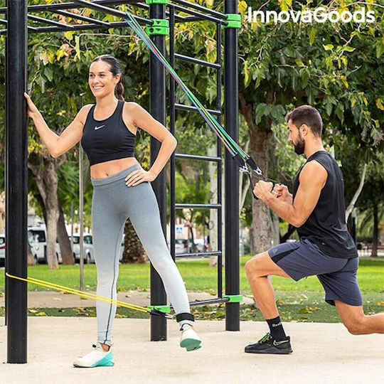 InnovaGoods Σωληνωτά Λάστιχα Γυμναστικής με Λαβές Σετ 5τμχ Πολύχρωμα με Οδηγό Άσκησης