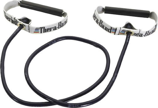 Thera-Band Bandă de rezistență pentru exerciții Gymtube Foarte Dur cu mânere Negru 1.40m