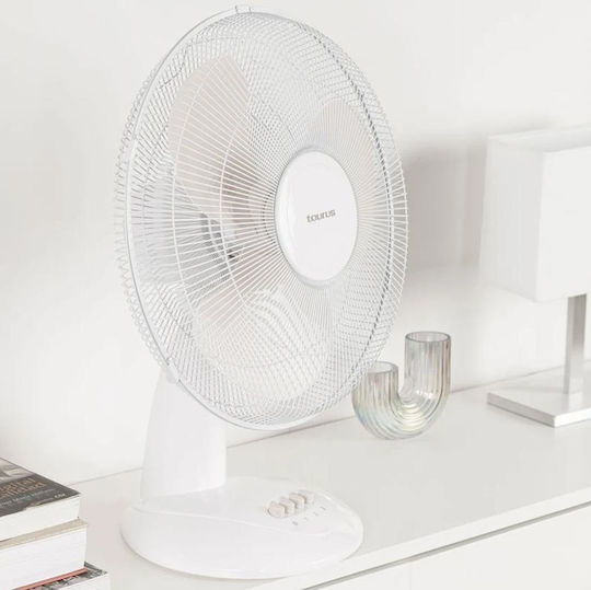 Taurus Greco 16 Επιτραπέζιος Ανεμιστήρας 45W Διαμέτρου 40cm Λευκός