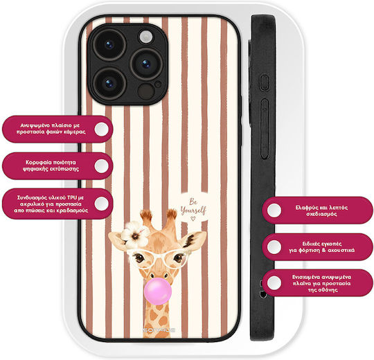 Sonique Stripe Stories Series Case Motorola Edge 70 Fusion 5g Brown Giraffe Bubblegum