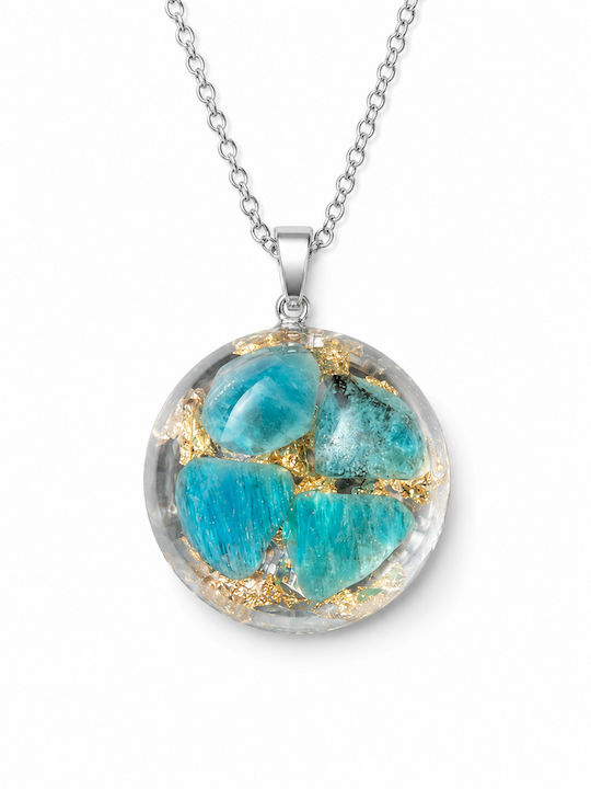 Elle Elle Κολιέ από Harz mit Diamant Türkis