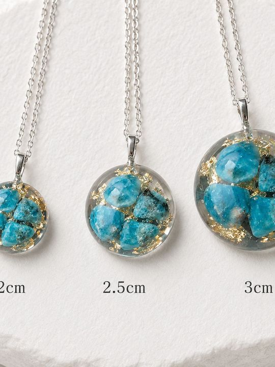 Elle Elle Κολιέ από Harz mit Diamant Türkis