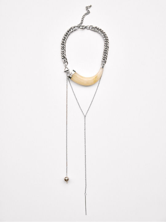 Kaleido Necklace Made Of Grey Resin