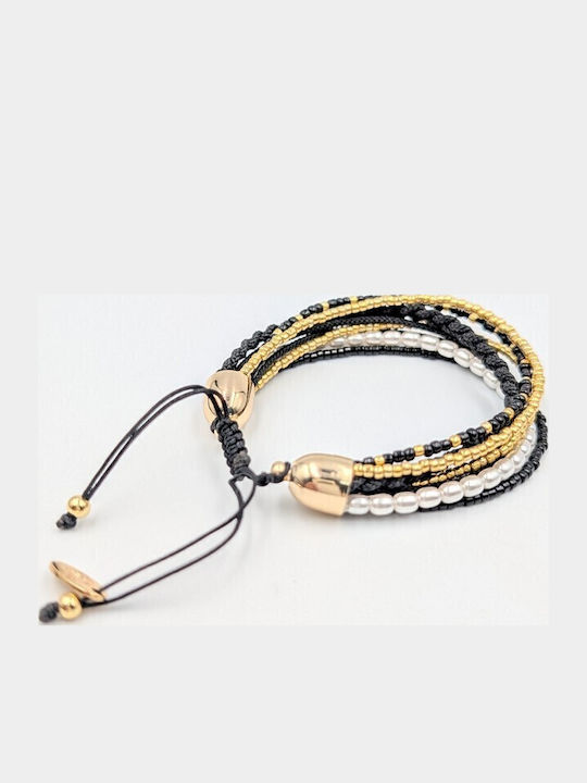 Grekas Women's Macrame Cord Bracelet with Pearls