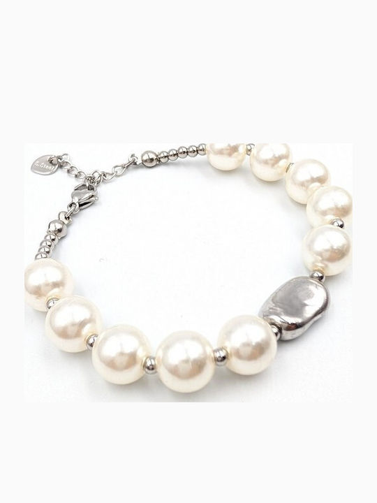 Grekas Women's Silver Bracelet with Pearls