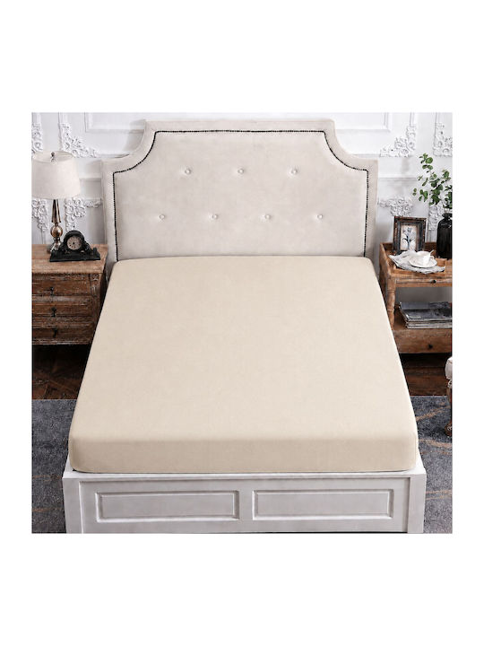 Doppel-Bettlaken Mit Gummibettlaken 140x200cm Beige