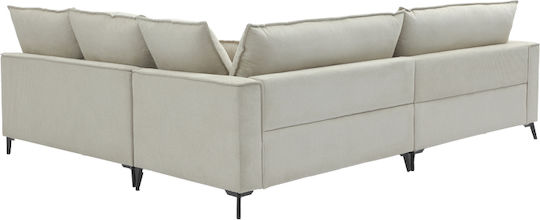 Almy Corner Sofa with Reversible Corner Beige 271x219x91cm