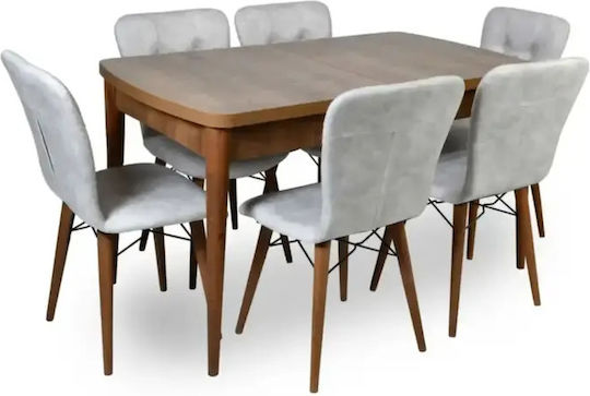 Scaun Sala De Mese Cu Material Textil Maro