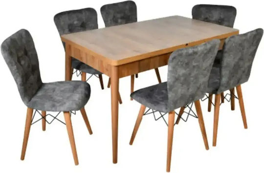 Scaun Sala De Mese Cu Material Textil Maro