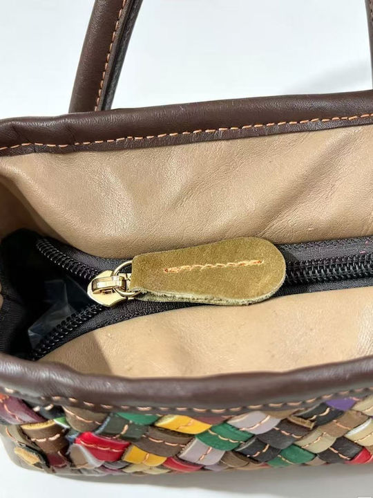 Geantă Tote De Piele Multicoloră Pentru Damă
