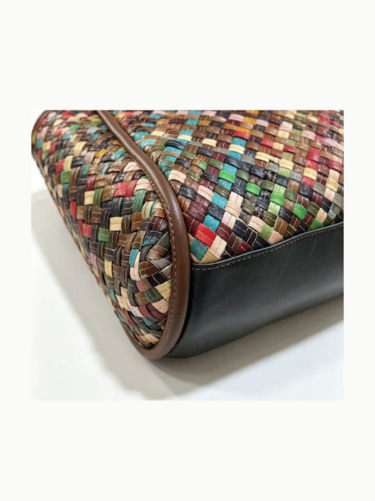 Geantă Tote De Piele Multicoloră Pentru Damă