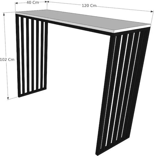 Masă Bar Din Lemn Cu Cadru Metalic 120x40x102εκ.