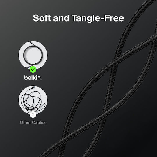 Belkin Boostcharge Geflochtenes Kabel USB Typ-C männlich - USB-A Schwarz 2m CAB022HQ2MBK